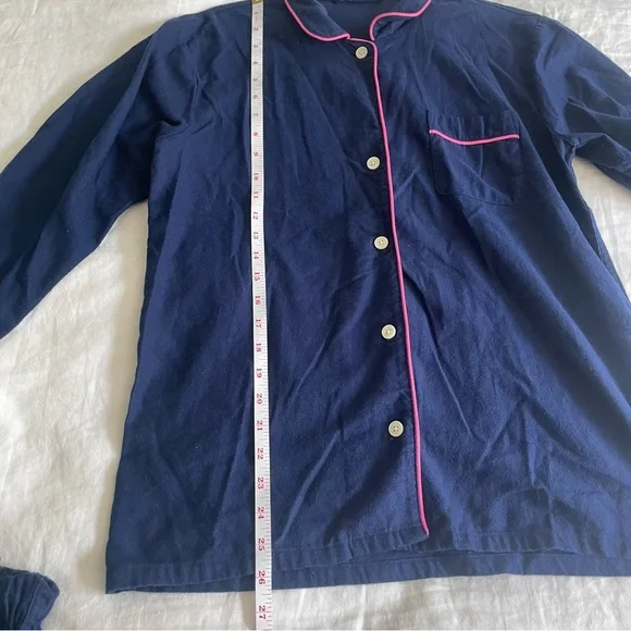 J. Crew Flannel Pajama Set Pink and Navy - Picture 5 of 15